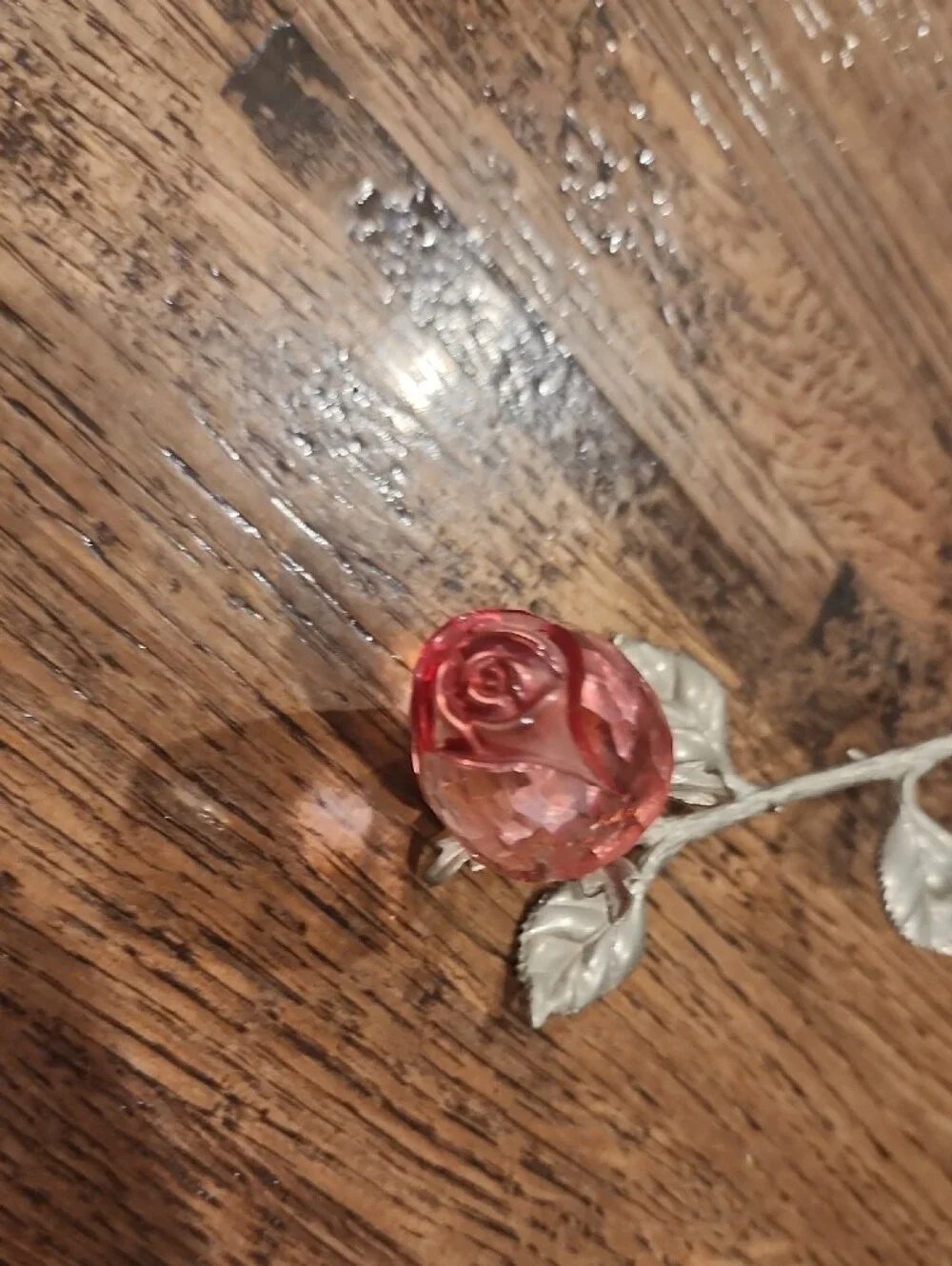 Crystal Rose Red Rosebud 4 1/2